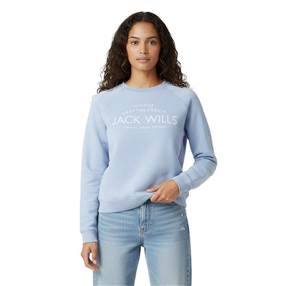 Soft Blue - Side - Jack Wills Womens-Ladies Hunston Graphic Crew Neck Sweatshirt