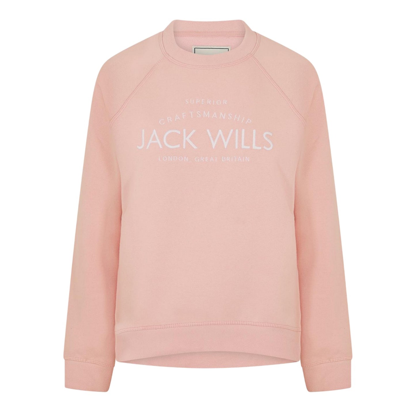 Soft Pink - Front - Jack Wills Womens-Ladies Hunston Graphic Crew Neck Sweatshirt