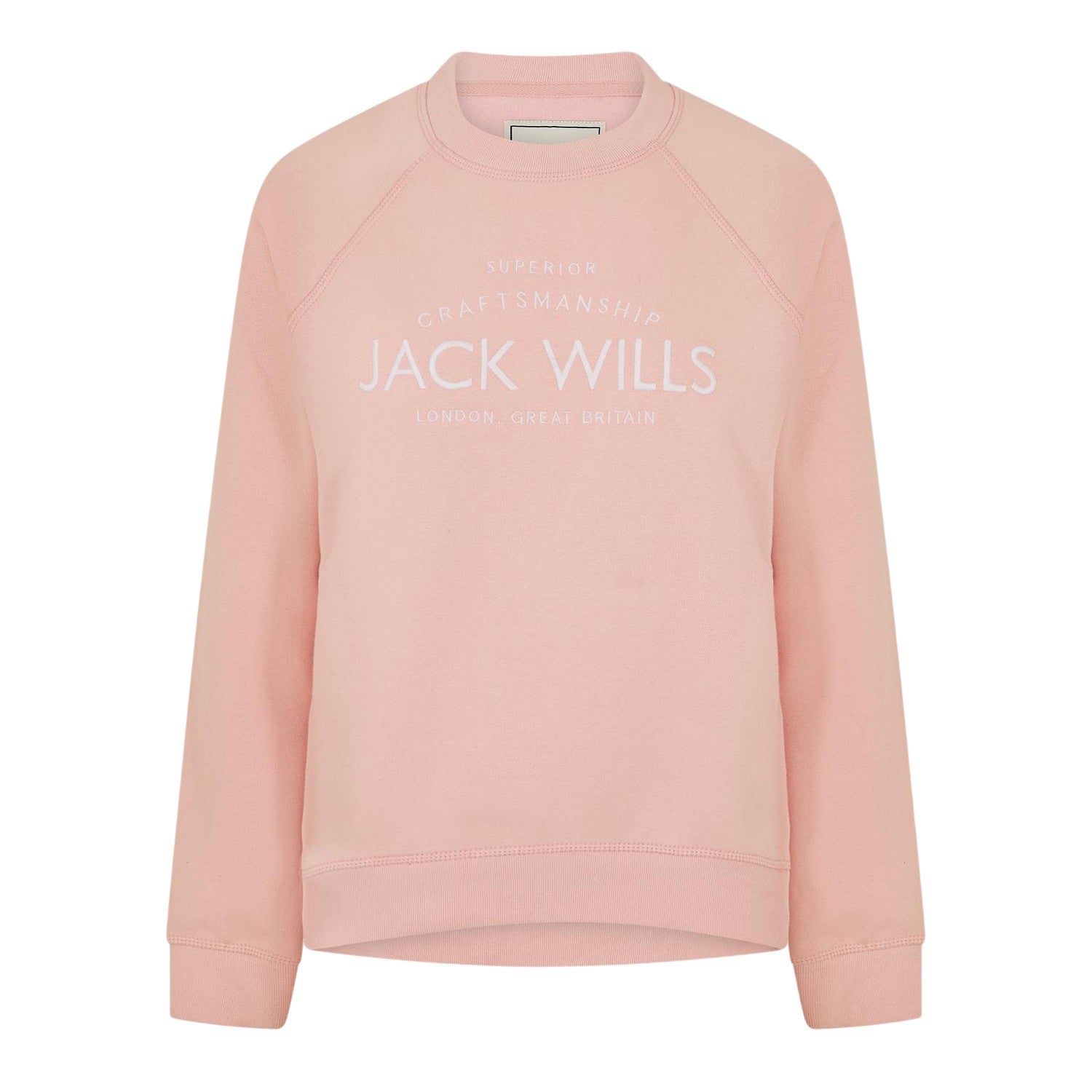 Soft Pink - Front - Jack Wills Womens-Ladies Hunston Graphic Crew Neck Sweatshirt