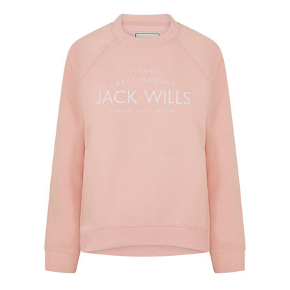 Soft Pink - Front - Jack Wills Womens-Ladies Hunston Graphic Crew Neck Sweatshirt