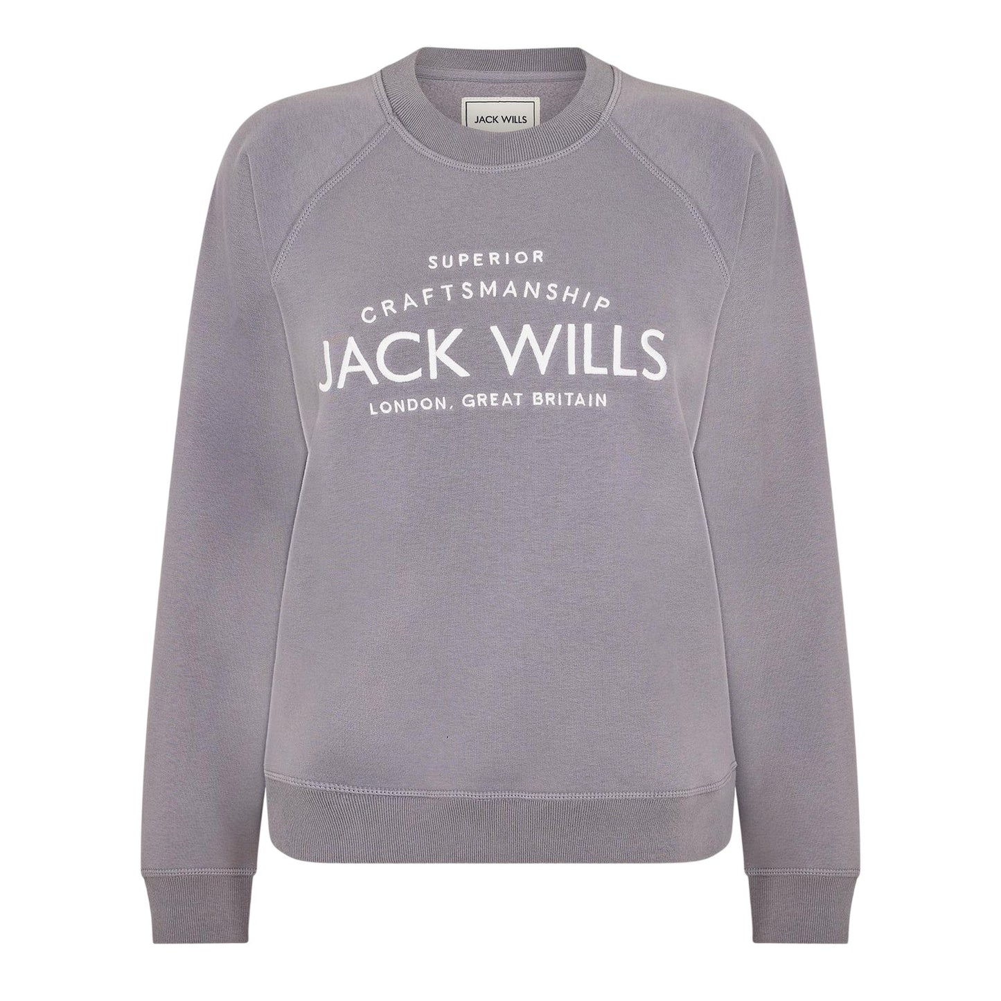 Dusky Blue - Front - Jack Wills Womens-Ladies Hunston Graphic Crew Neck Sweatshirt
