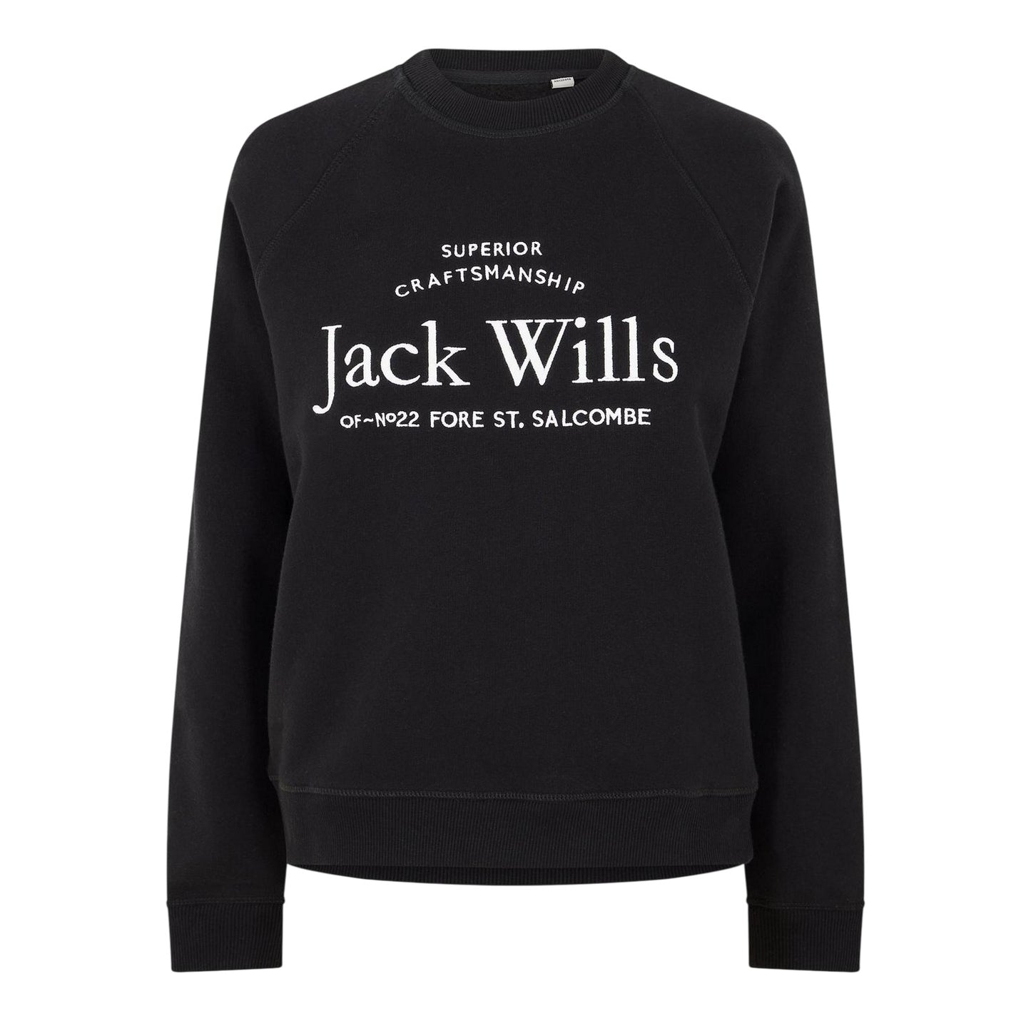 Black - Front - Jack Wills Womens-Ladies Hunston Graphic Crew Neck Sweatshirt