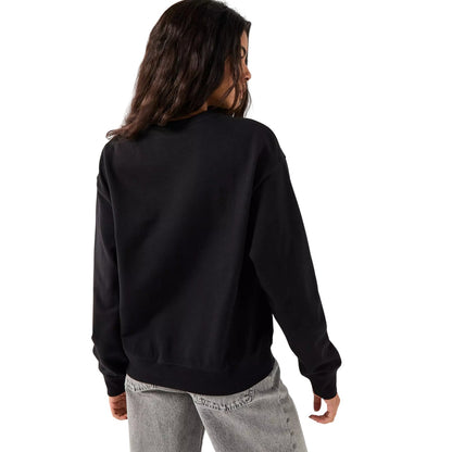 Black - Back - Calvin Klein Womens-Ladies Logo Long-Sleeved Sweatshirt