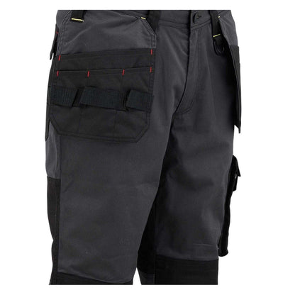Charcoal-Black - Side - Dunlop Mens Multi Pocket Straight Work Trousers