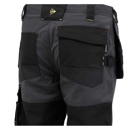 Charcoal-Black - Lifestyle - Dunlop Mens Multi Pocket Straight Work Trousers