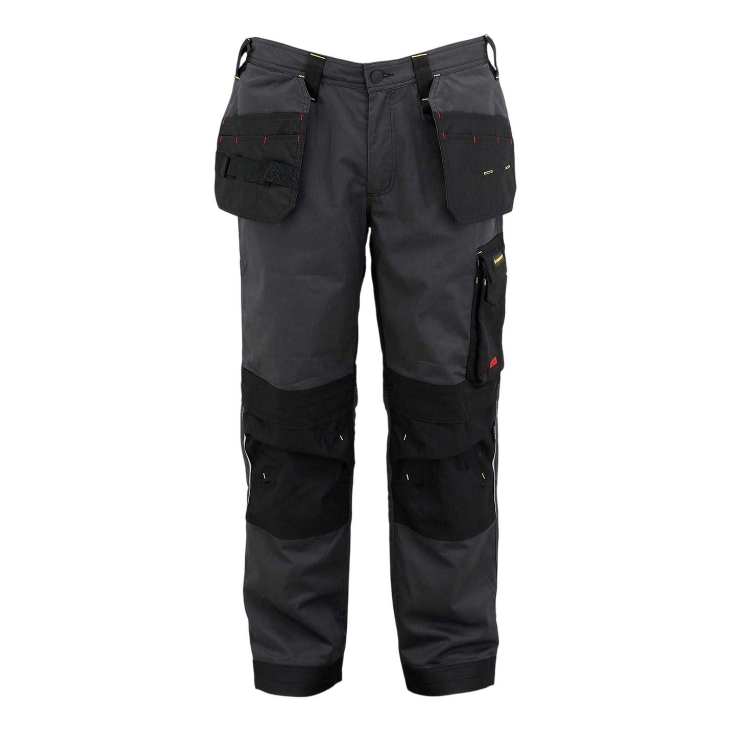 Charcoal-Black - Front - Dunlop Mens Multi Pocket Straight Work Trousers