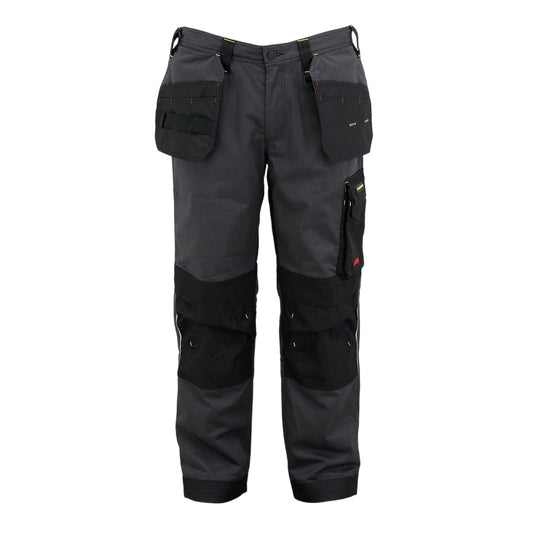 Charcoal-Black - Front - Dunlop Mens Multi Pocket Straight Work Trousers