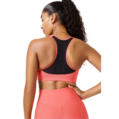 Deep Coral - Back - Casall Womens-Ladies Iconi Scoop Neck Snug Fit Sports Bra