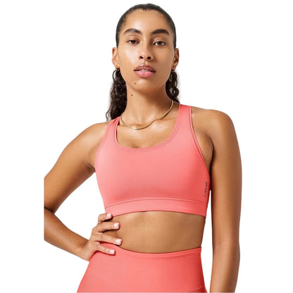 Deep Coral - Lifestyle - Casall Womens-Ladies Iconi Scoop Neck Snug Fit Sports Bra