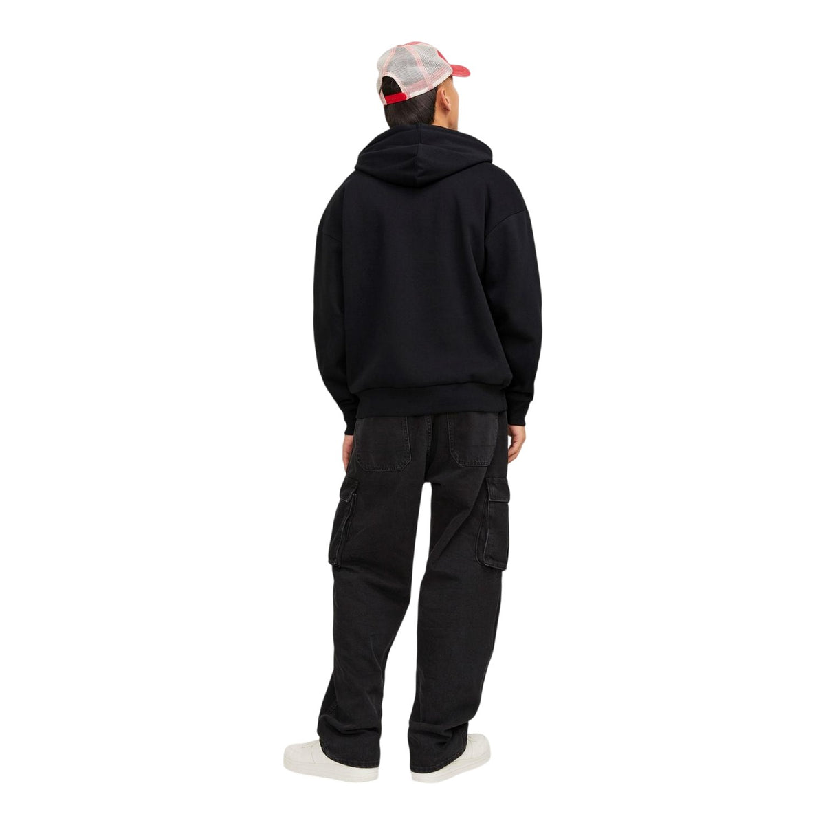 Black - Back - Jack And Jones Mens Cappuccino Oversized Hoodie