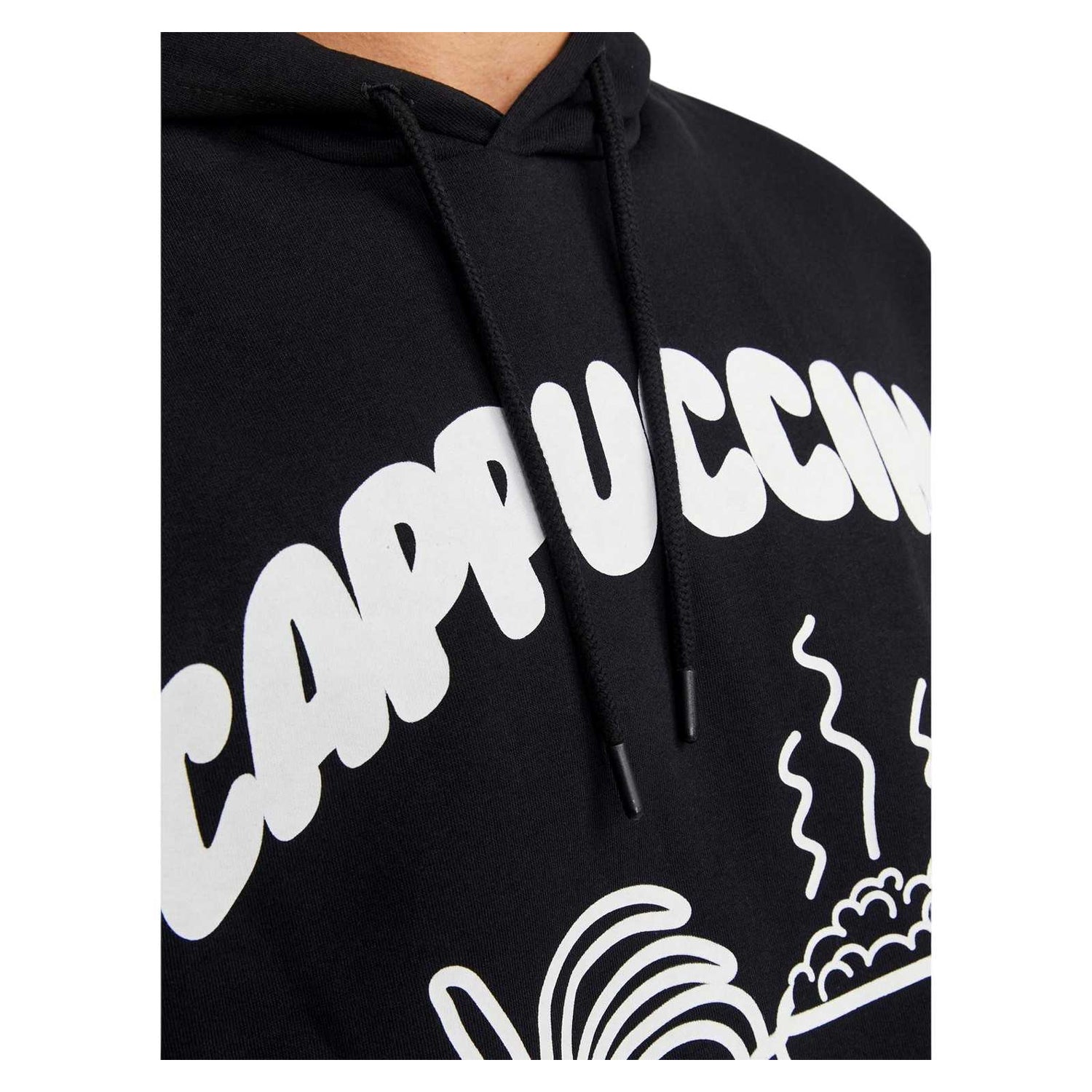Black - Side - Jack And Jones Mens Cappuccino Oversized Hoodie