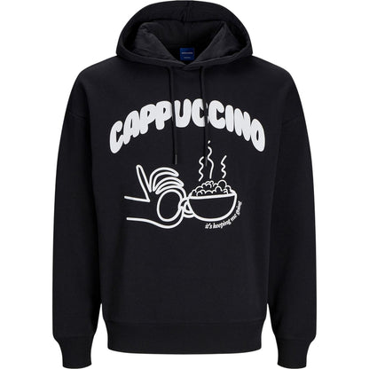 Black - Front - Jack And Jones Mens Cappuccino Oversized Hoodie