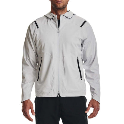 Grey - Close up - Under Armour Mens Unstoppable Jacket
