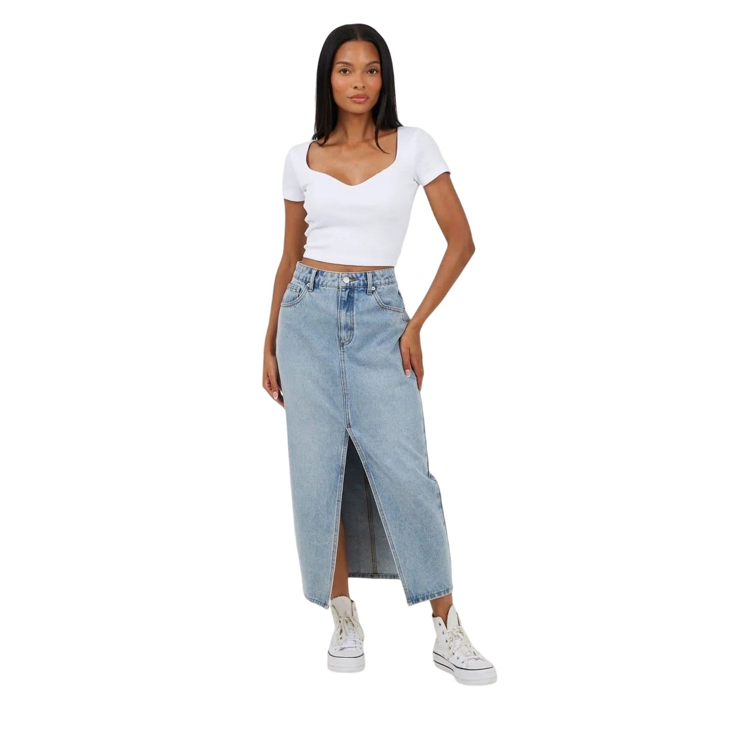 White - Side - Brave Soul Womens-Ladies Sweetheart Crop Top