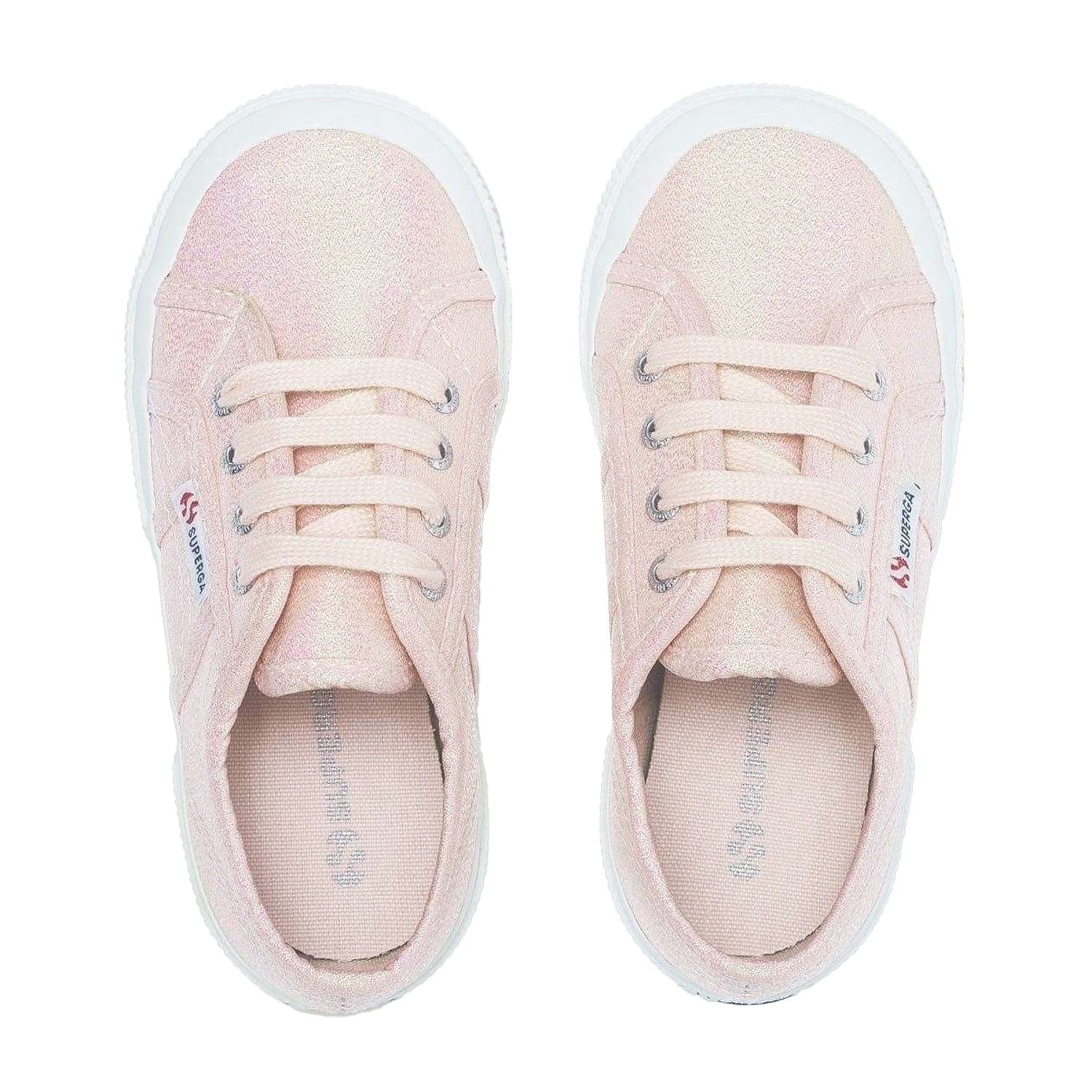 Pink Ish Iridescent - Side - Superga Childrens-Kids 2750 Lamej Metallic Flat Shoes