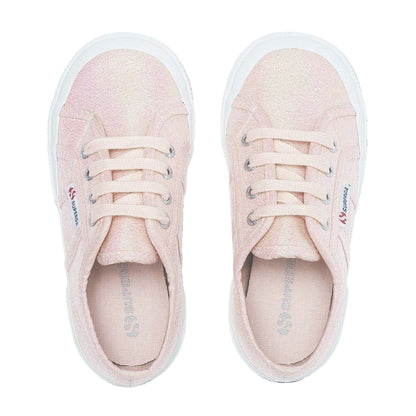 Pink Ish Iridescent - Side - Superga Childrens-Kids 2750 Lamej Metallic Flat Shoes
