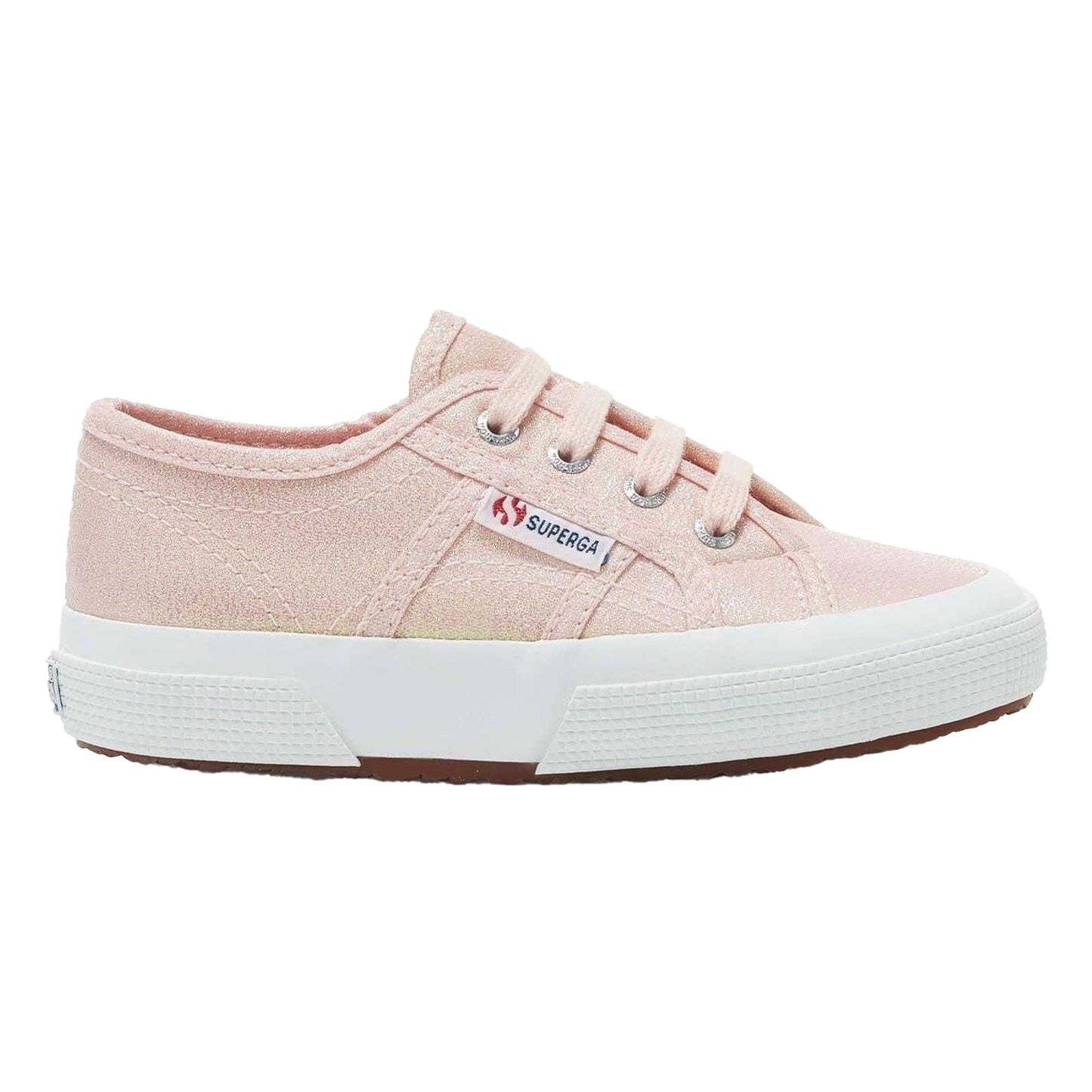 Pink Ish Iridescent - Front - Superga Childrens-Kids 2750 Lamej Metallic Flat Shoes