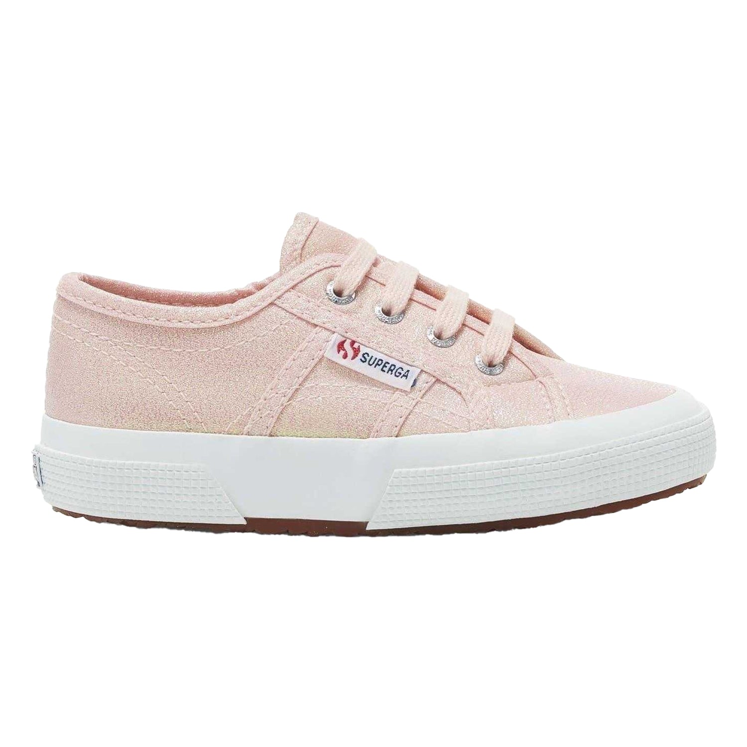 Pink Ish Iridescent - Front - Superga Childrens-Kids 2750 Lamej Metallic Flat Shoes