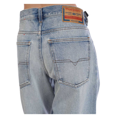 Blue - Side - Diesel Mens Cotton Slim Jeans