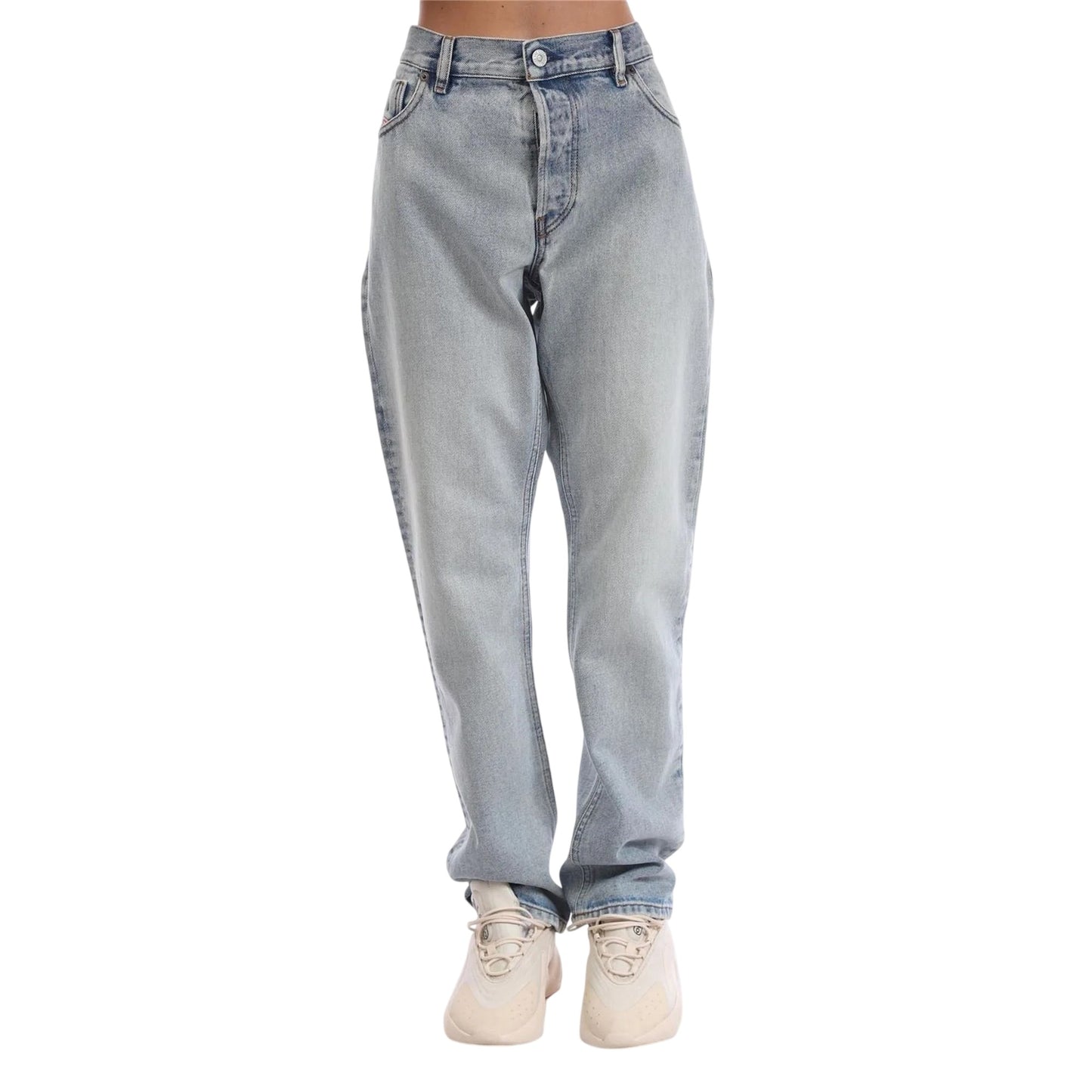 Blue - Front - Diesel Mens Cotton Slim Jeans