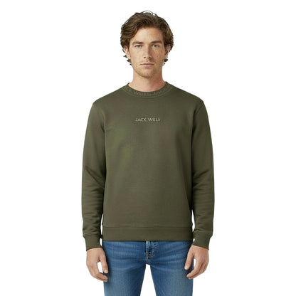 Leaf - Side - Jack Wills Mens Jacquard Crew Neck Sweatshirt
