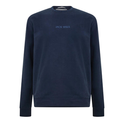 Navy - Front - Jack Wills Mens Jacquard Crew Neck Sweatshirt