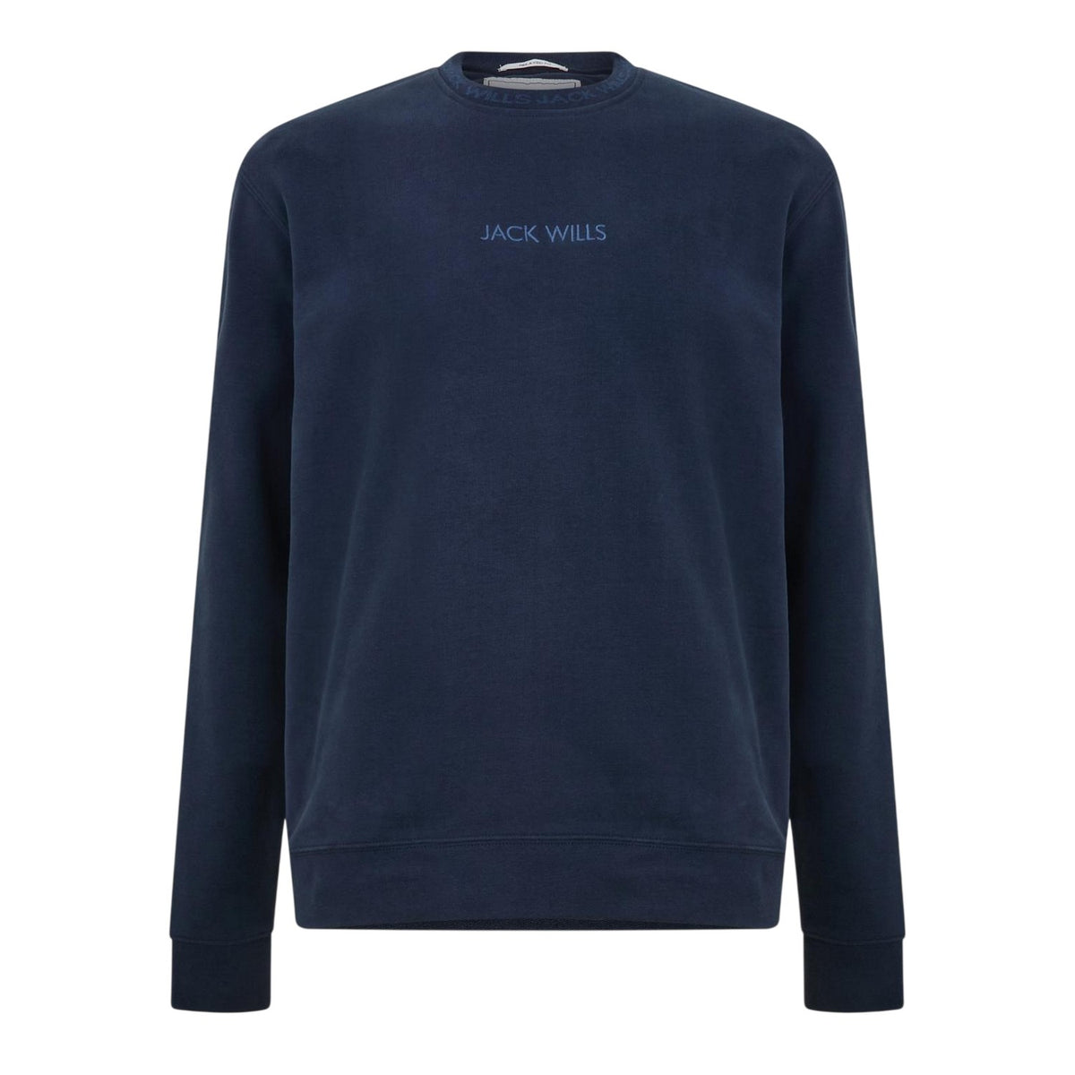Navy - Front - Jack Wills Mens Jacquard Crew Neck Sweatshirt