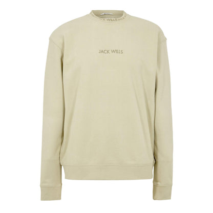 Pistachio - Front - Jack Wills Mens Jacquard Crew Neck Sweatshirt