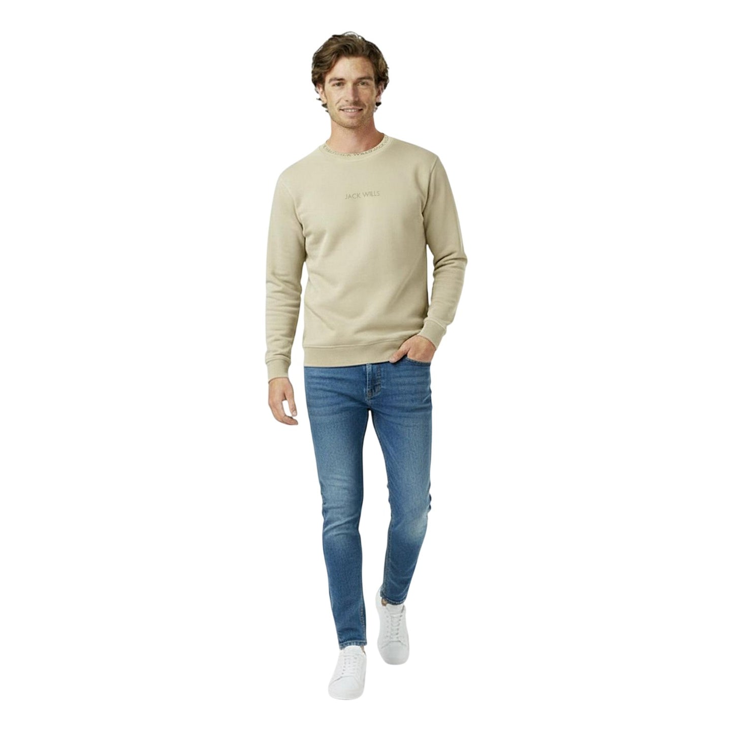 Pistachio - Lifestyle - Jack Wills Mens Jacquard Crew Neck Sweatshirt