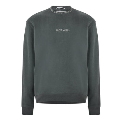 Slate - Front - Jack Wills Mens Jacquard Crew Neck Sweatshirt