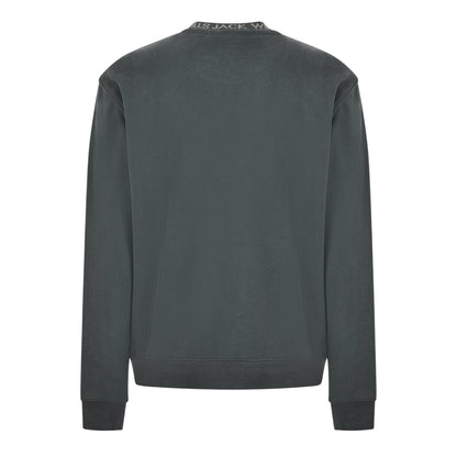 Slate - Back - Jack Wills Mens Jacquard Crew Neck Sweatshirt