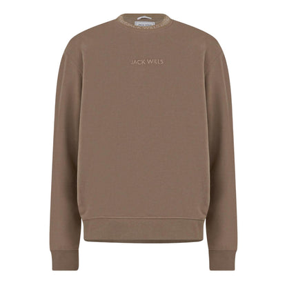 Fawn - Front - Jack Wills Mens Jacquard Crew Neck Sweatshirt