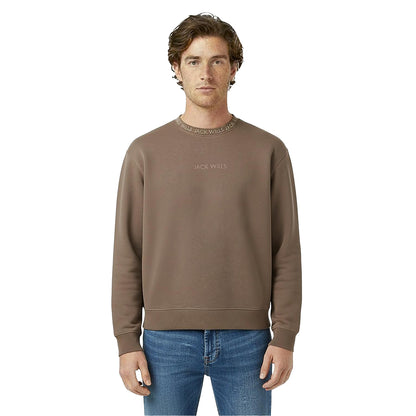 Fawn - Side - Jack Wills Mens Jacquard Crew Neck Sweatshirt