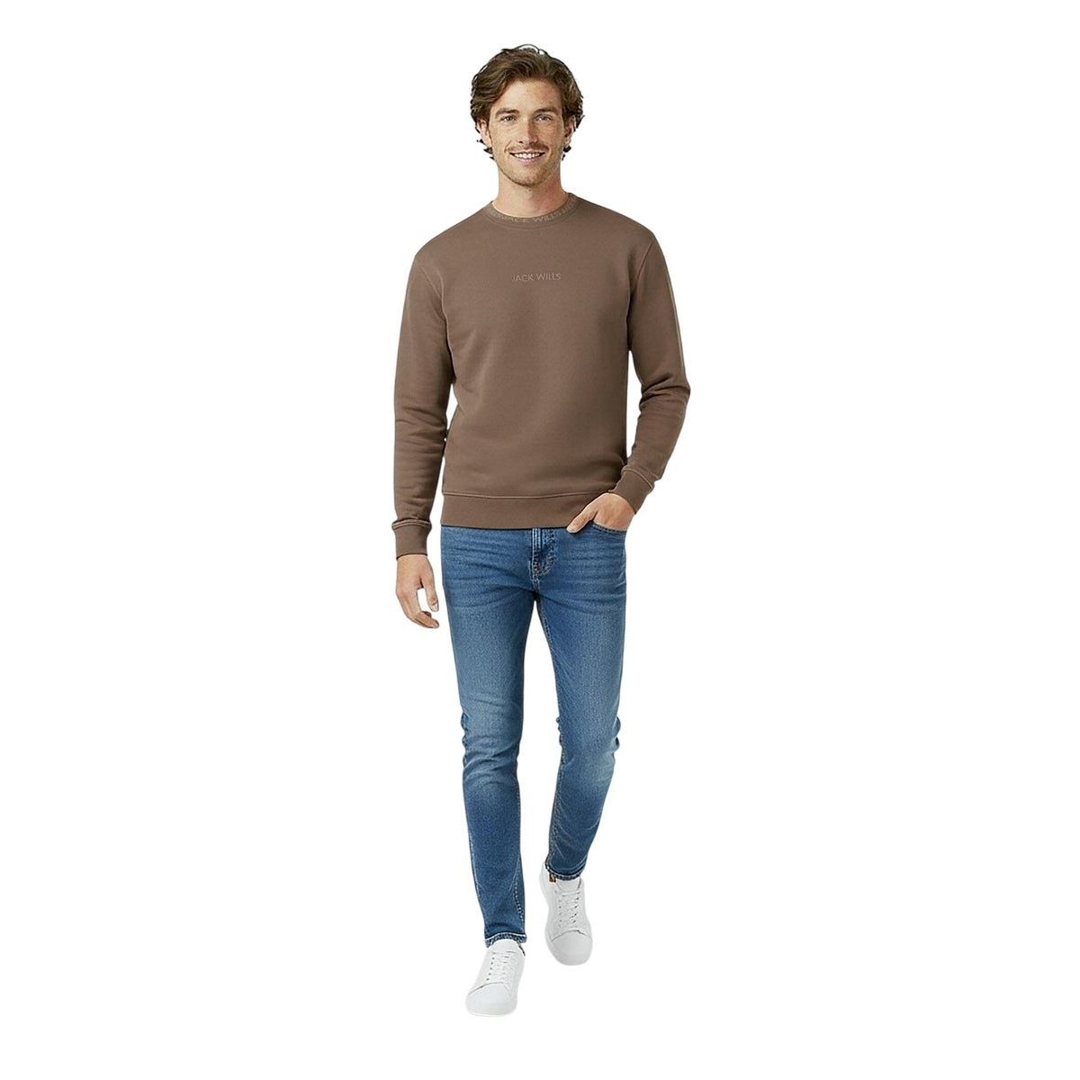 Fawn - Lifestyle - Jack Wills Mens Jacquard Crew Neck Sweatshirt