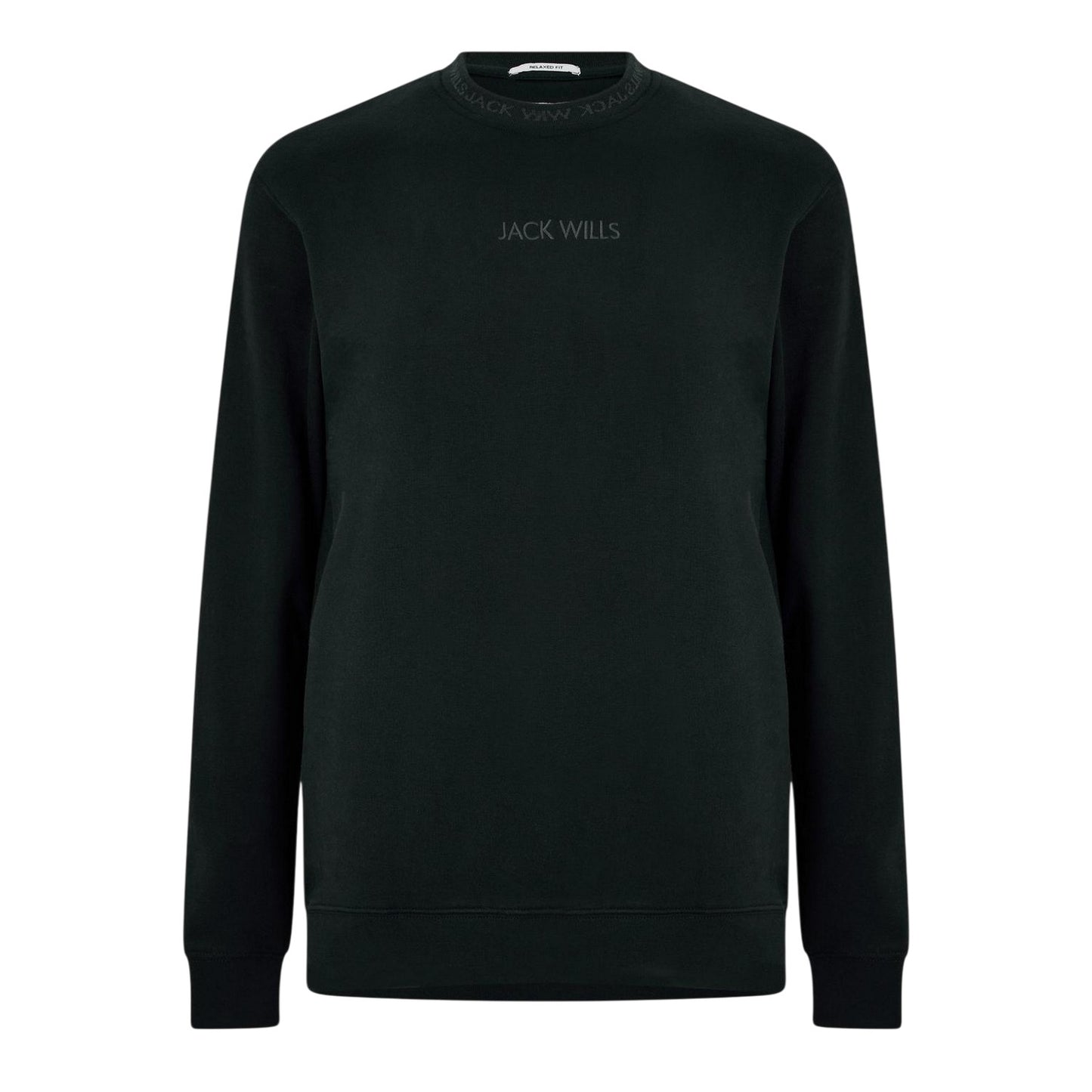 Black - Front - Jack Wills Mens Jacquard Crew Neck Sweatshirt
