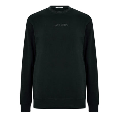 Black - Front - Jack Wills Mens Jacquard Crew Neck Sweatshirt