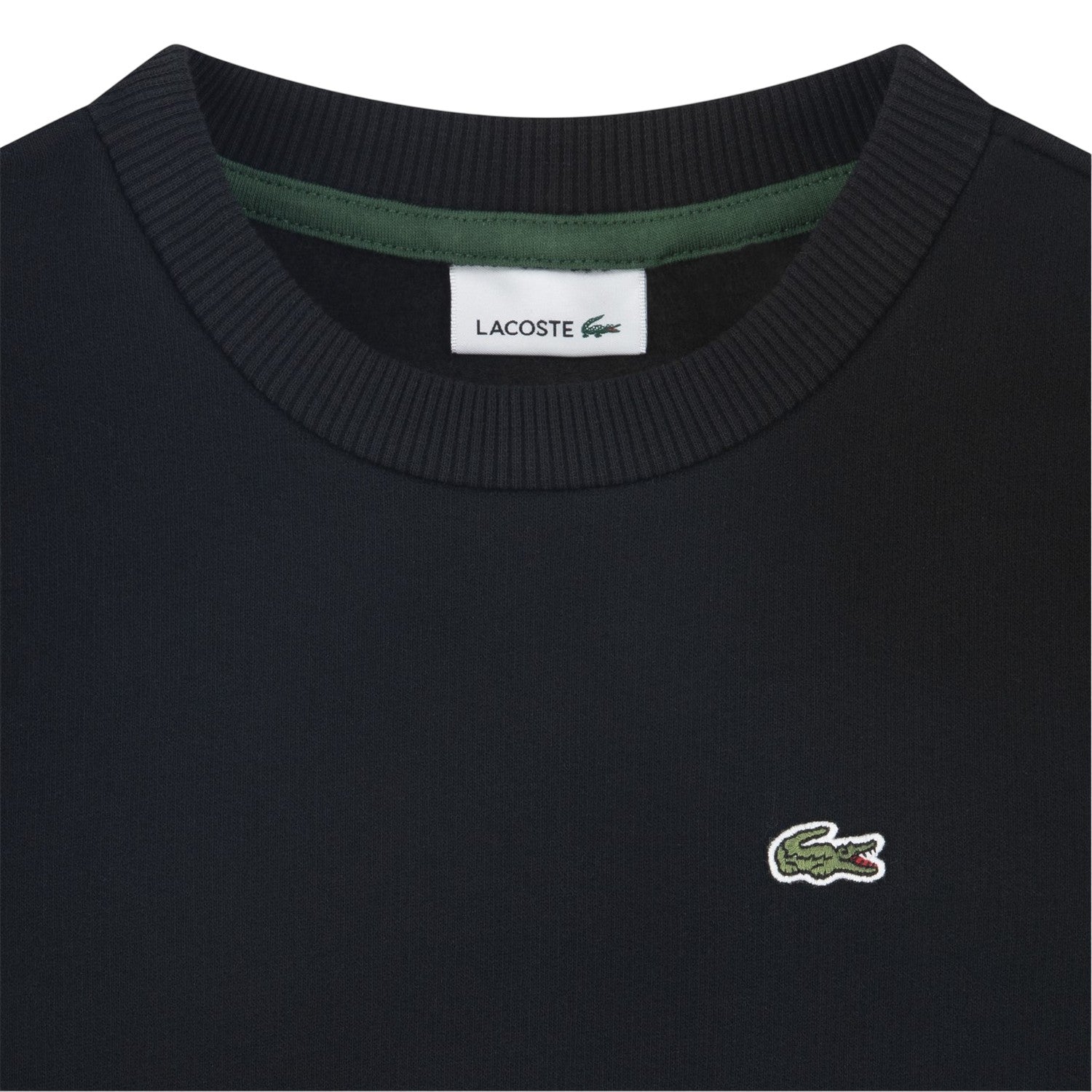 Black - Side - Lacoste Childrens-Kids Logo Crew Neck Sweatshirt
