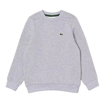 Grey - Front - Lacoste Childrens-Kids Logo Crew Neck Sweatshirt