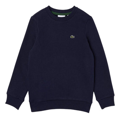 Navy - Front - Lacoste Childrens-Kids Logo Crew Neck Sweatshirt