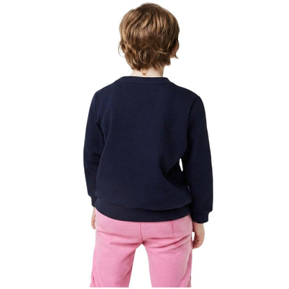 Navy - Back - Lacoste Childrens-Kids Logo Crew Neck Sweatshirt