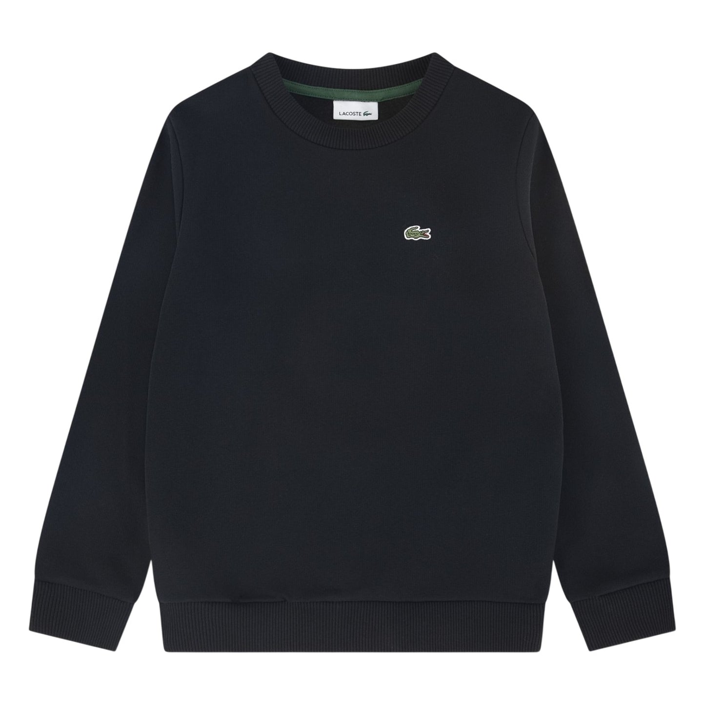 Black - Front - Lacoste Childrens-Kids Logo Crew Neck Sweatshirt