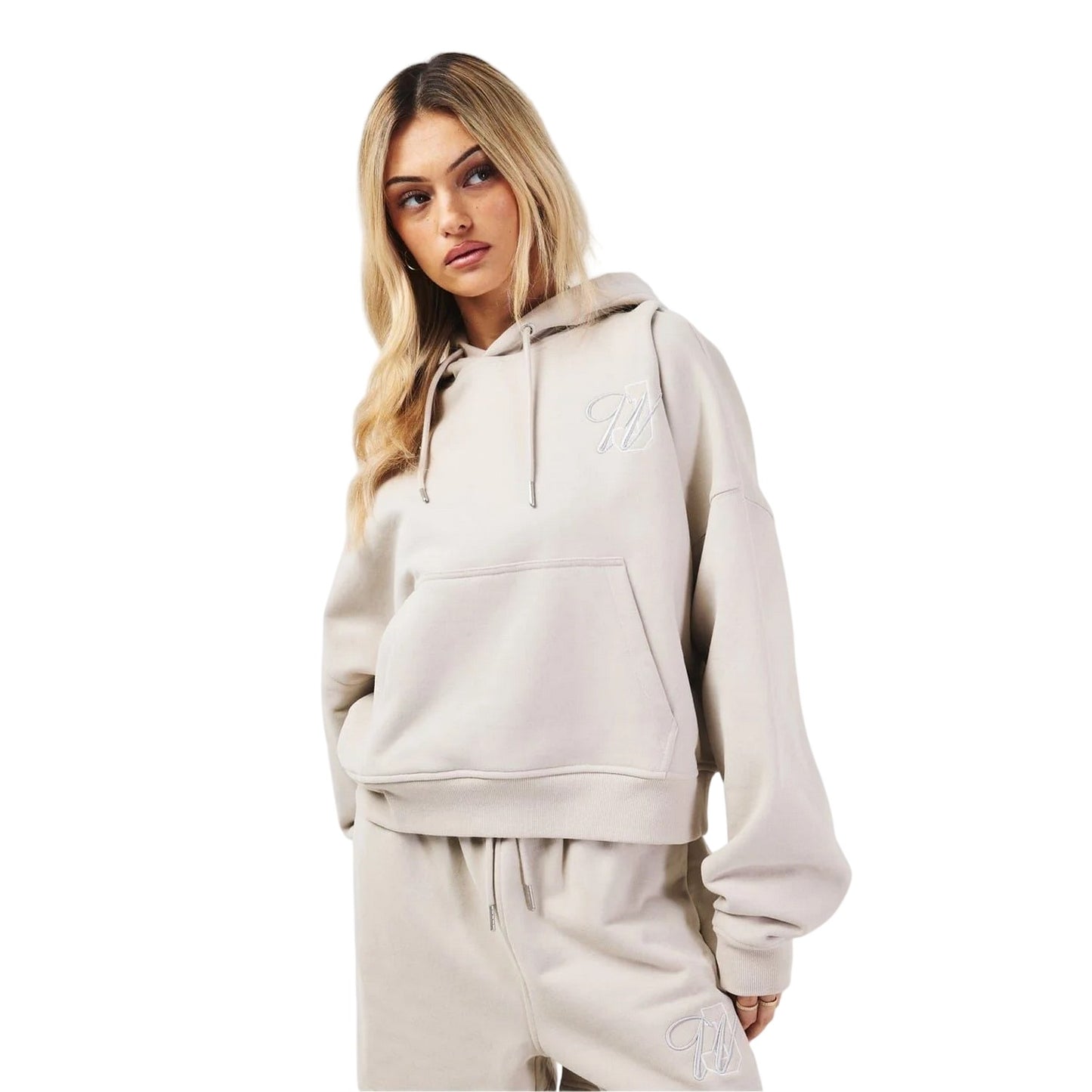 Stone - Lifestyle - Jack Wills Womens-Ladies Cropped Relaxed Fit Hoodie