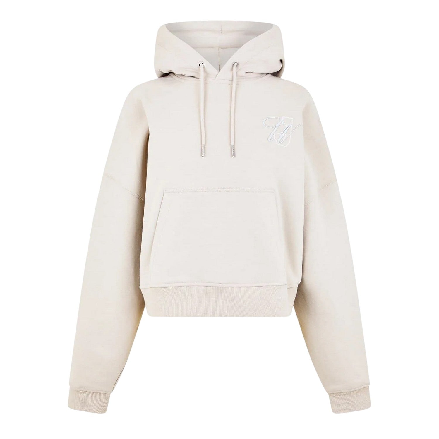 Stone - Front - Jack Wills Womens-Ladies Cropped Relaxed Fit Hoodie