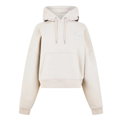 Stone - Front - Jack Wills Womens-Ladies Cropped Relaxed Fit Hoodie