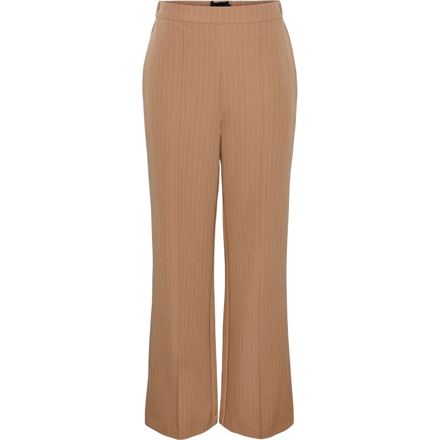 Mink - Front - Pieces Womens-Ladies Pinstripe Wide Leg Trousers