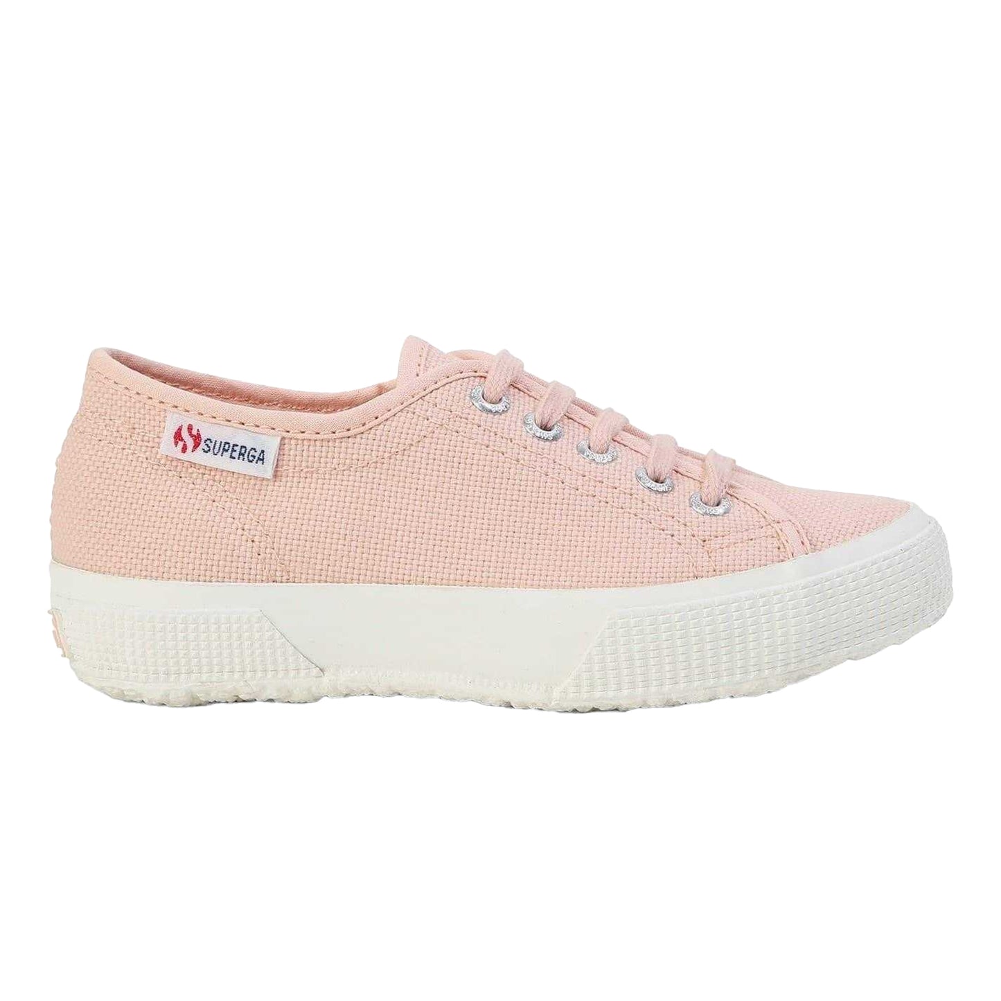 Pink Blush - Front - Superga Childrens-Kids Fashion Canvas Flatform Trainers