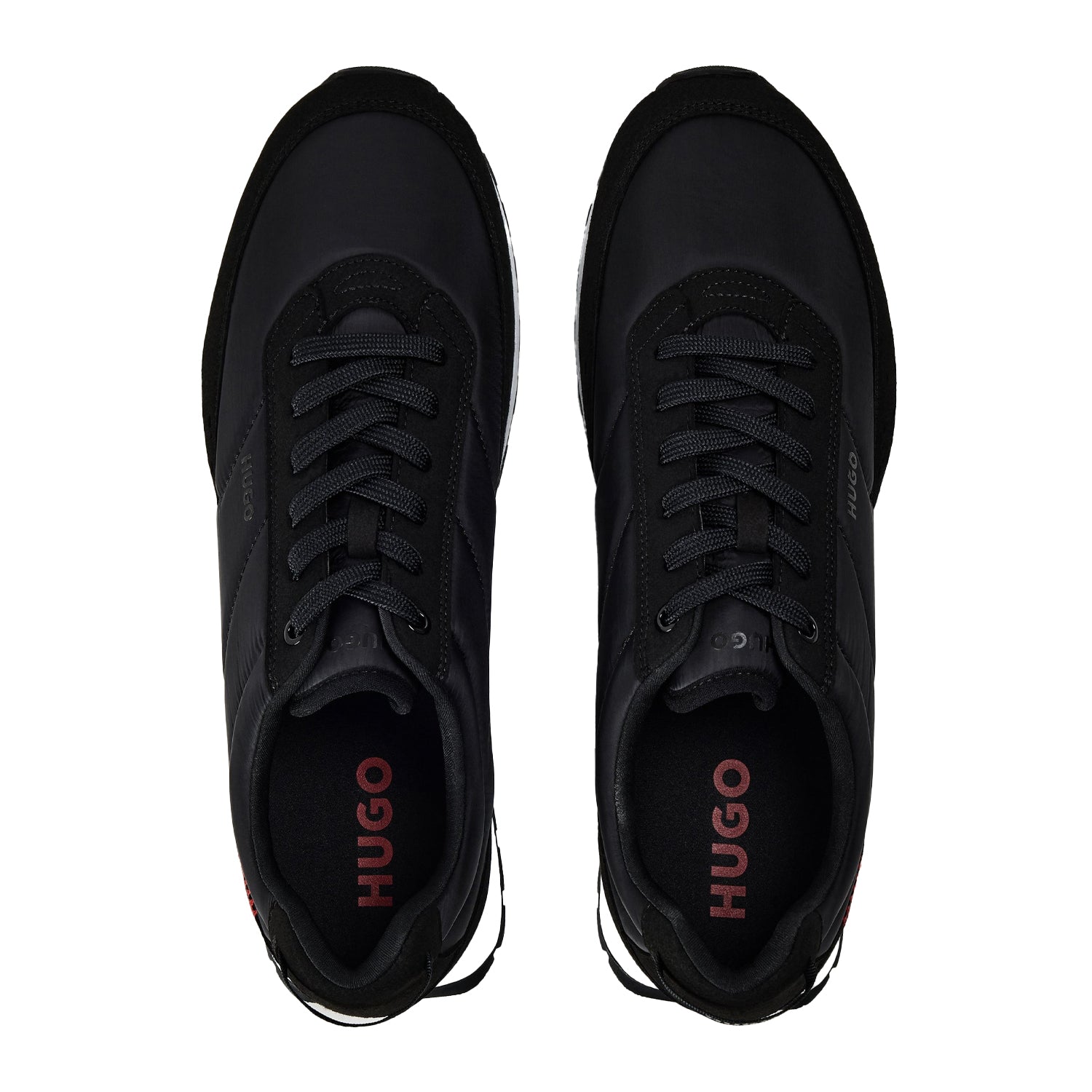 Black - Side - Hugo Mens Icelin Nylon Running Trainers