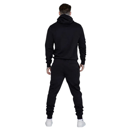Black - Back - SikSilk Mens Casual Hoodie