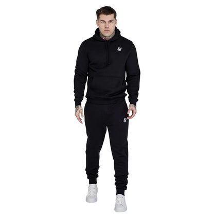 Black - Front - SikSilk Mens Casual Hoodie