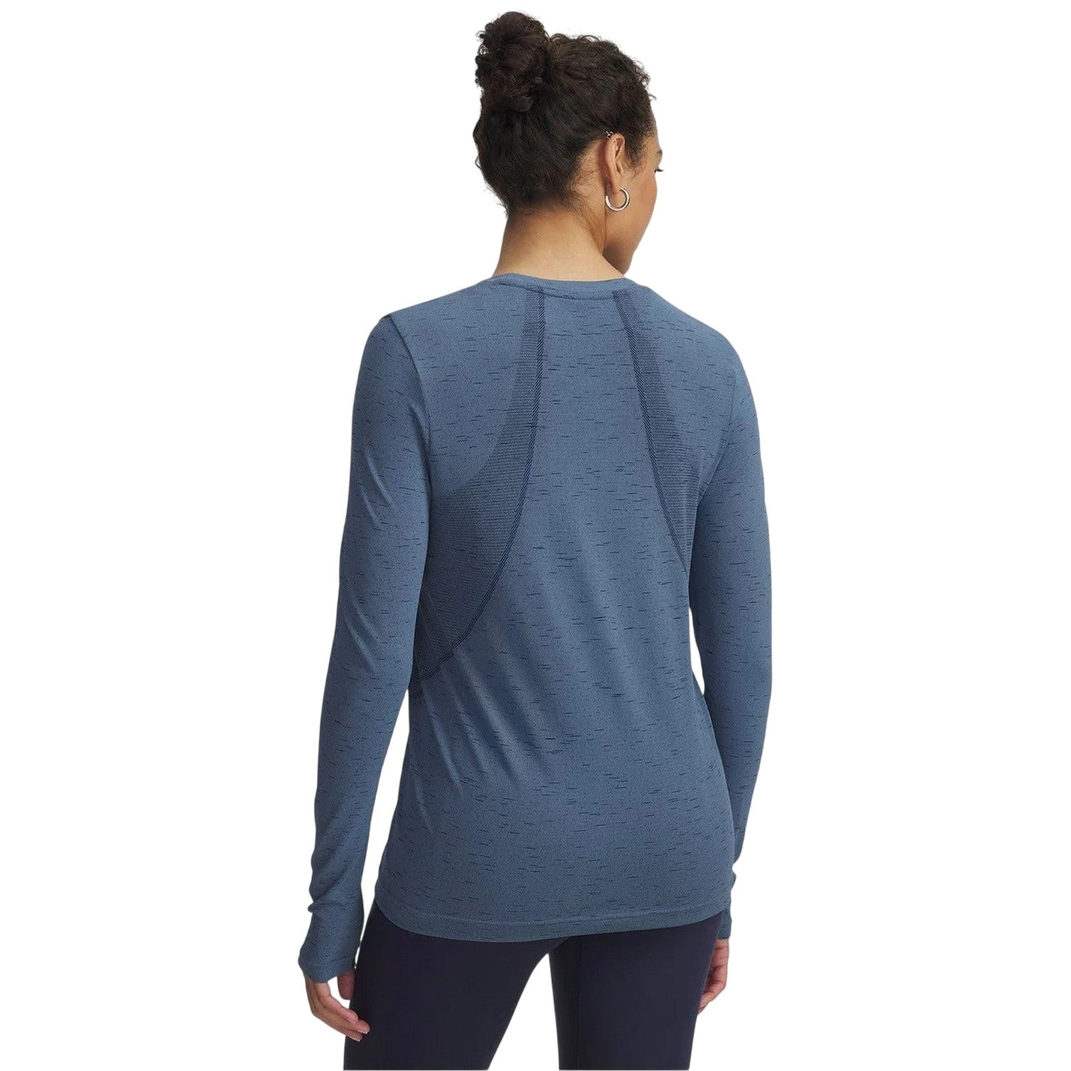 Blue Smoke - Back - Under Armour Womens-Ladies Vanish Seamless Long-Sleeved Sweatshirt